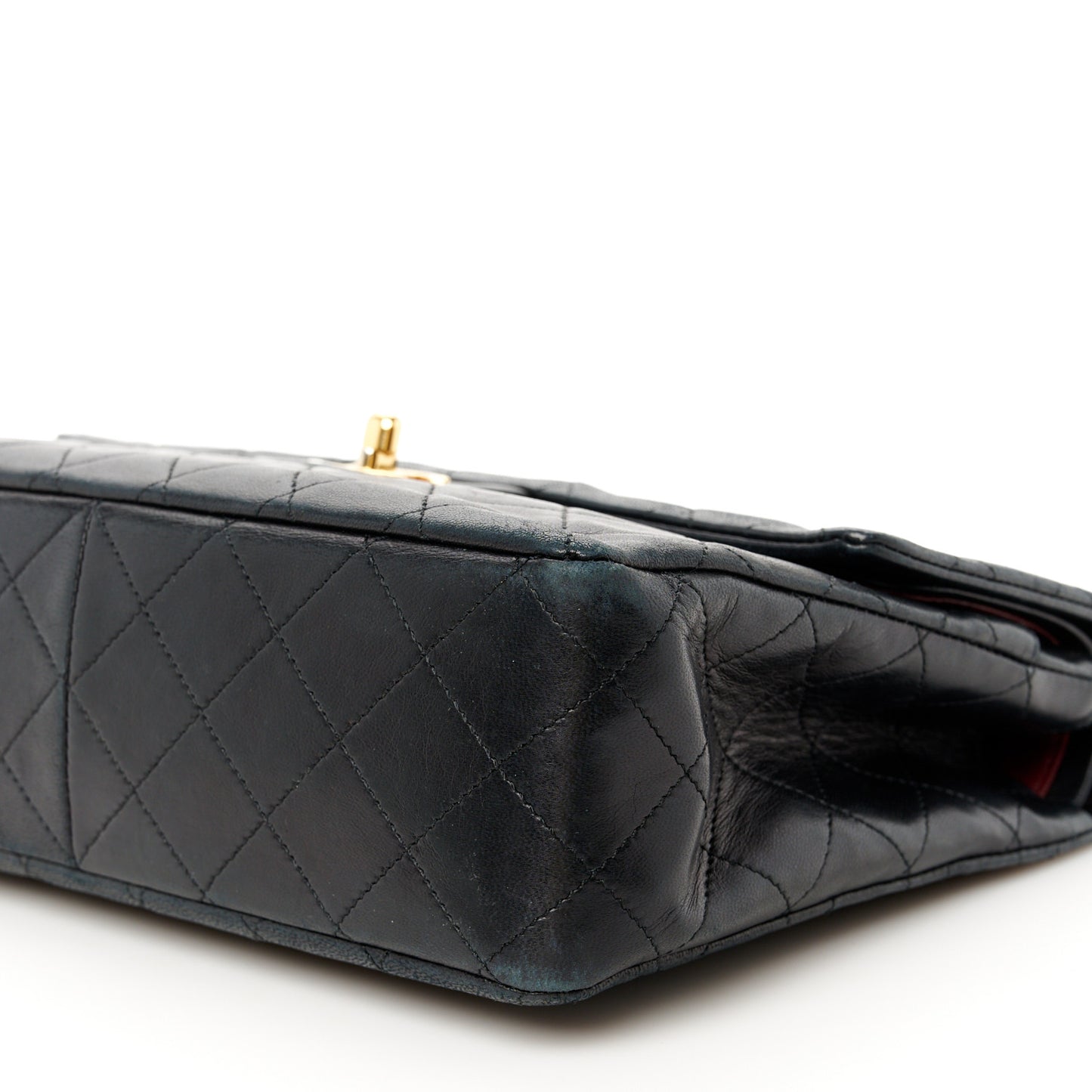 Lambskin Quilted Medium Double Flap Black