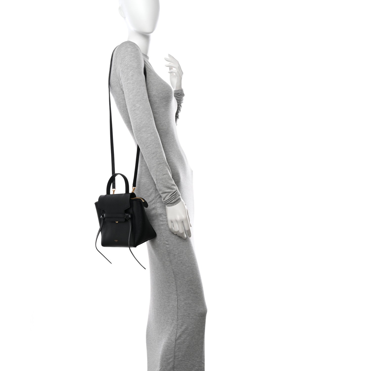 Celine Grained Calfskin Nano Belt Bag Black 2 of 13