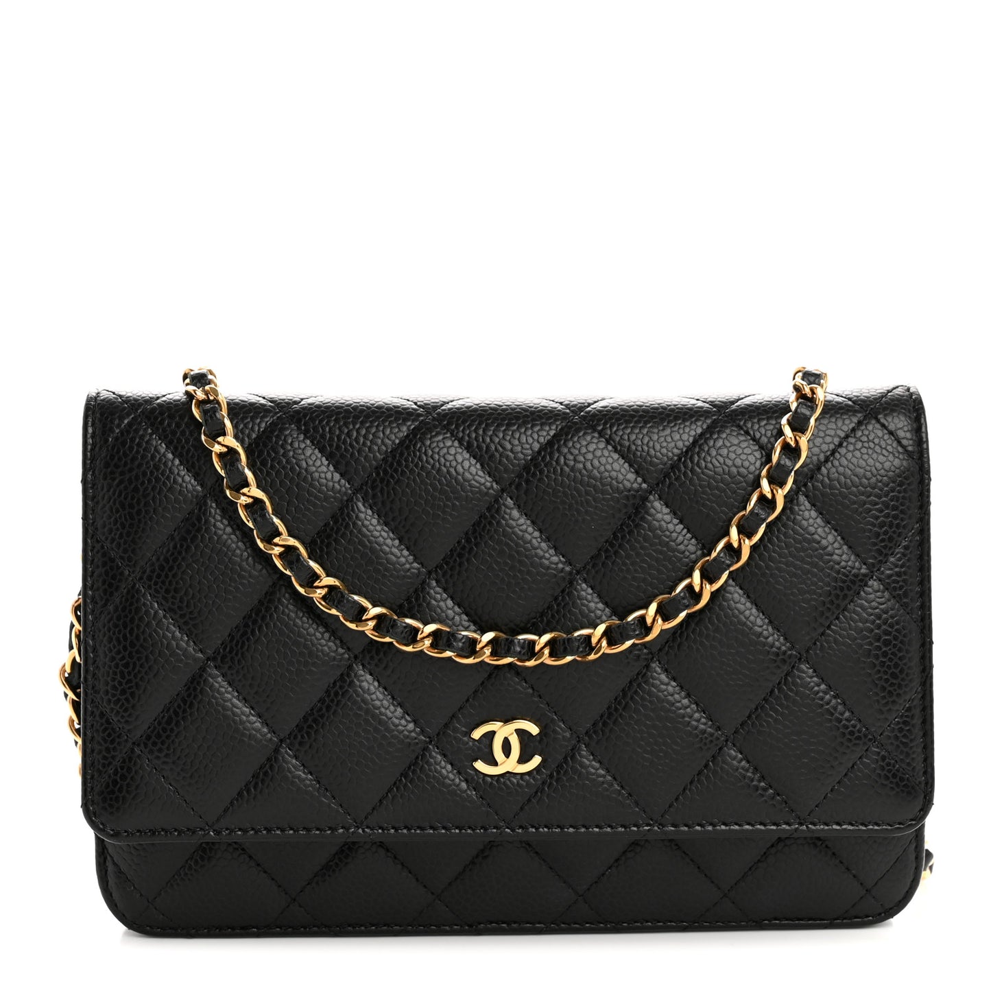 Caviar Quilted Wallet On Chain WOC Black