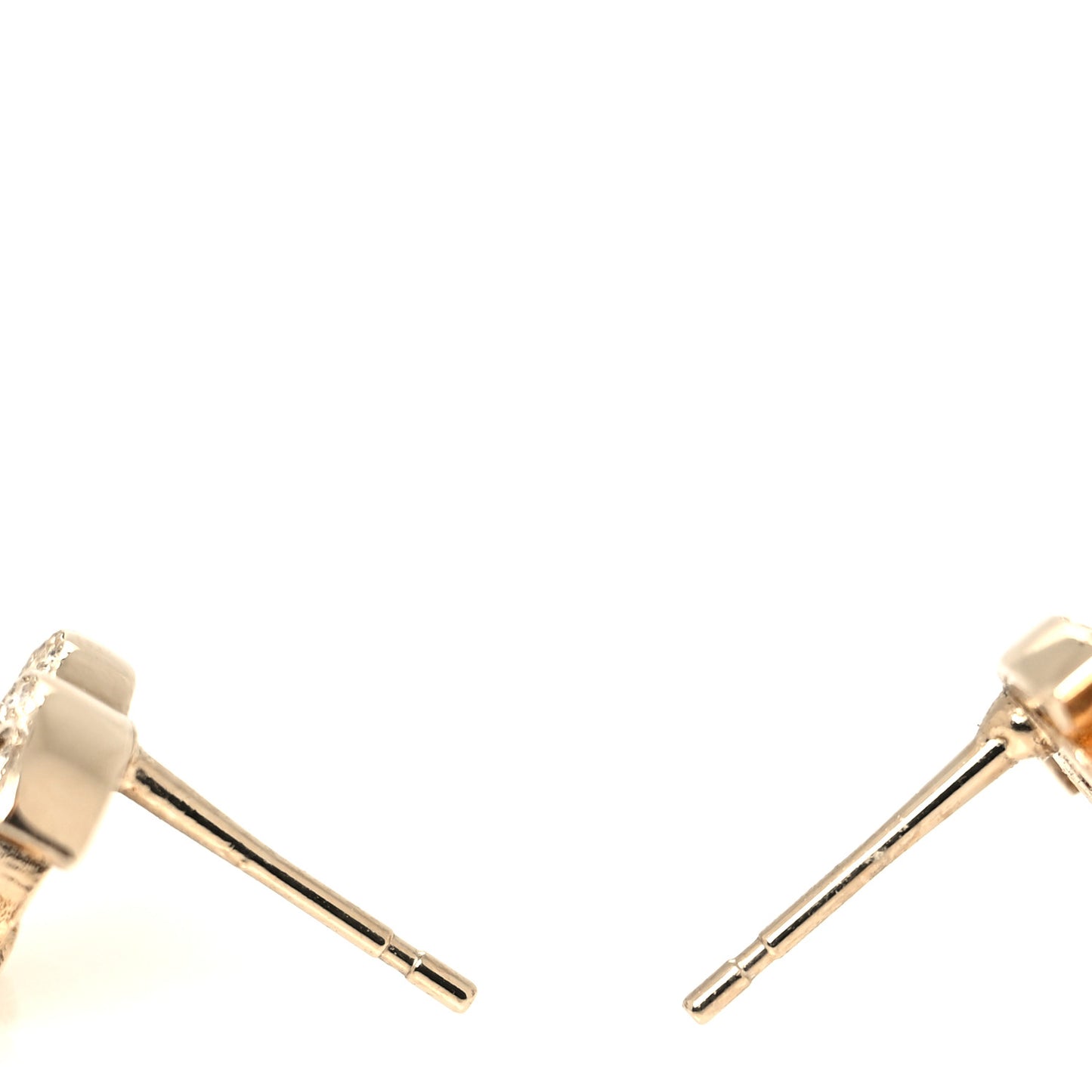 Metal Crystal CC Chain Cuff Earrings Gold