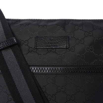 Gucci Nylon Monogram Medium Flat Messenger Bag Black 10 of 10