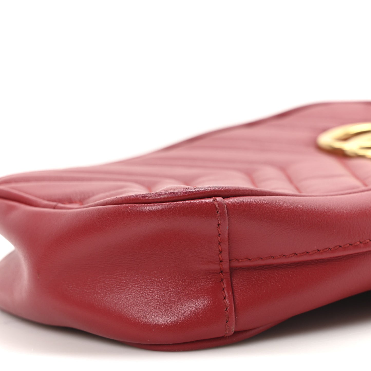 Calfskin Matelasse Mini GG Marmont Crossbody Bag Hibiscus Red