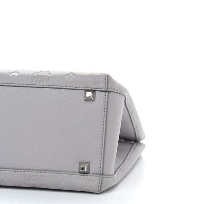 MCM Calfskin Ottomar Monogram Sarah Convertible Hobo Dove 6 of 9