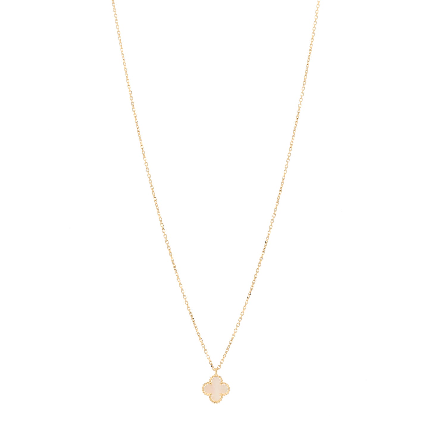 18K Yellow Gold Mother of Pearl Sweet Alhambra Pendant Necklace