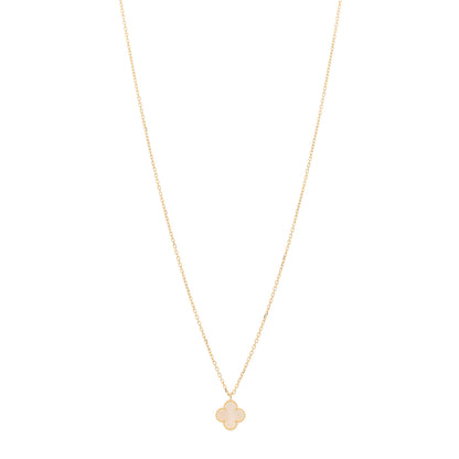 Van Cleef & Arpels 18K Yellow Gold Mother of Pearl Sweet Alhambra Pendant Necklace 1 of 5