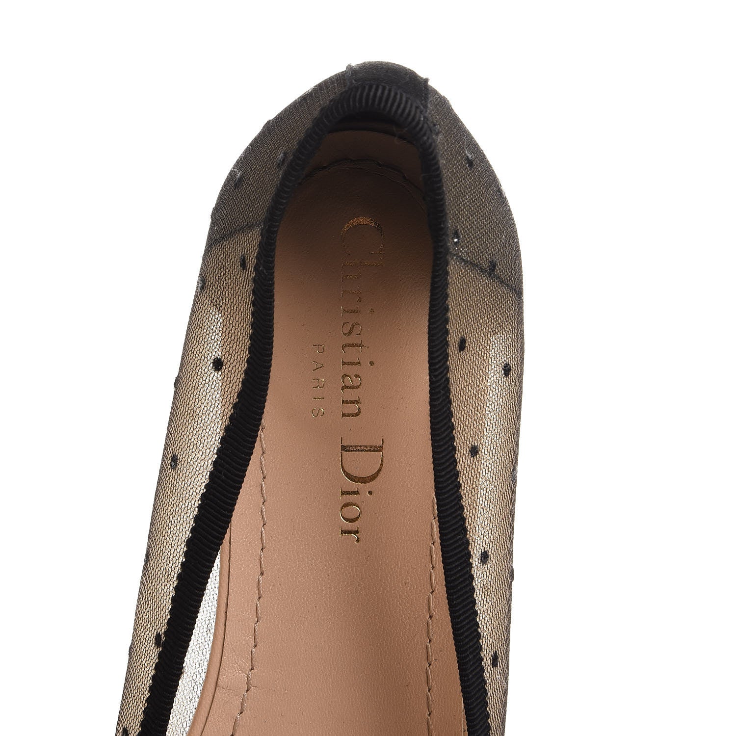 Christian Dior Swiss Tulle Dotted Miss J'Adior Ballet Pumps 38.5 Black Nude 6 of 10
