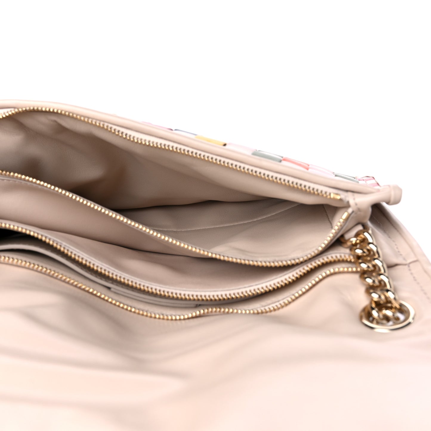 Woven Calfskin Viva Bow Shoulder Bag Multicolor