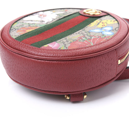 Gucci GG Supreme Monogram Web Flora Mini Ophidia Round Backpack Red 8 of 9