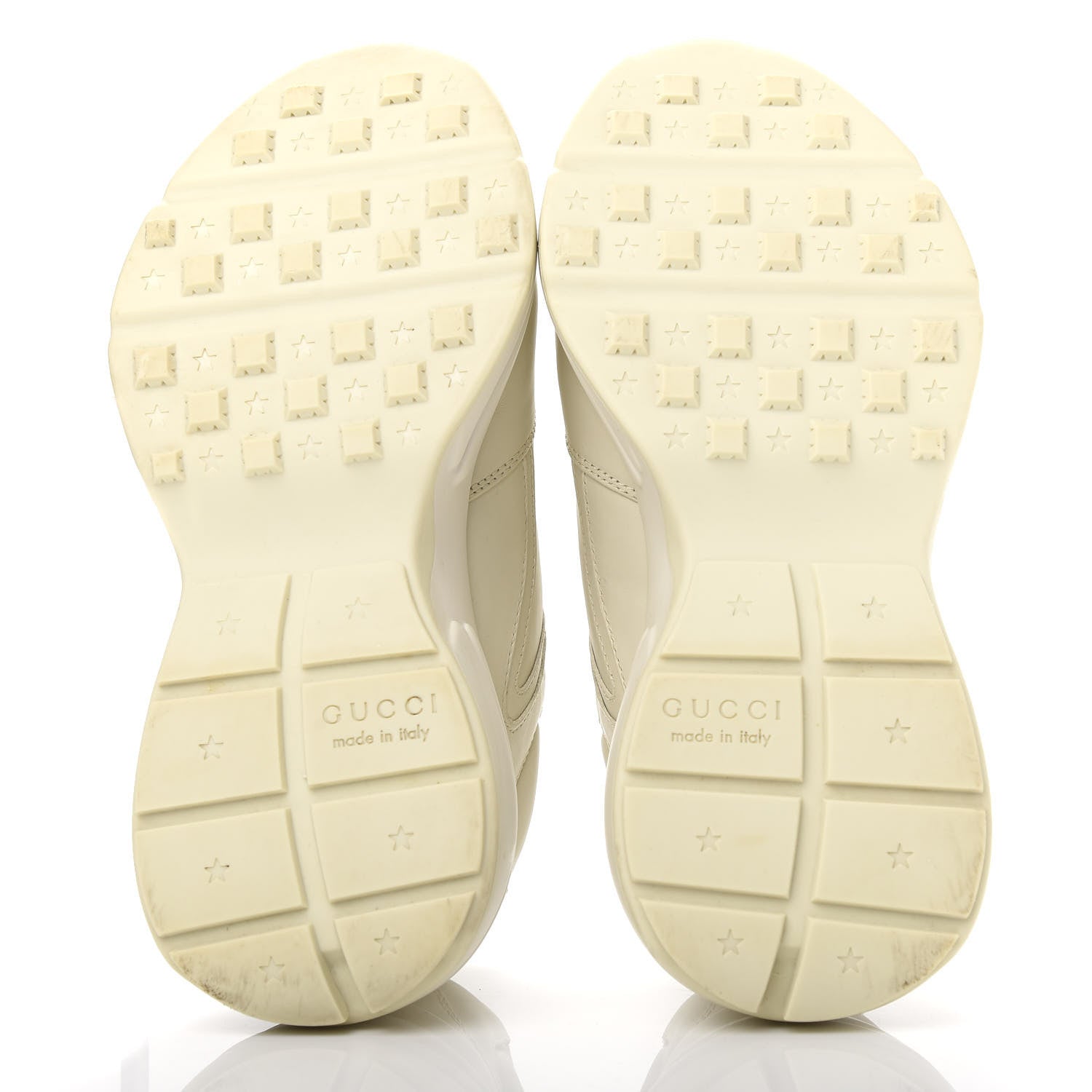 Gucci Calfskin Logo Womens Rhyton Sneakers 36.5 Ivory 6 of 11