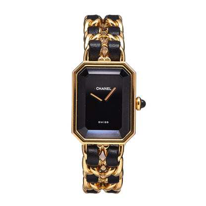 Chanel Stainless Steel Lambskin 20mm Chain Premiere Quartz Watch Gold L 1 of 6