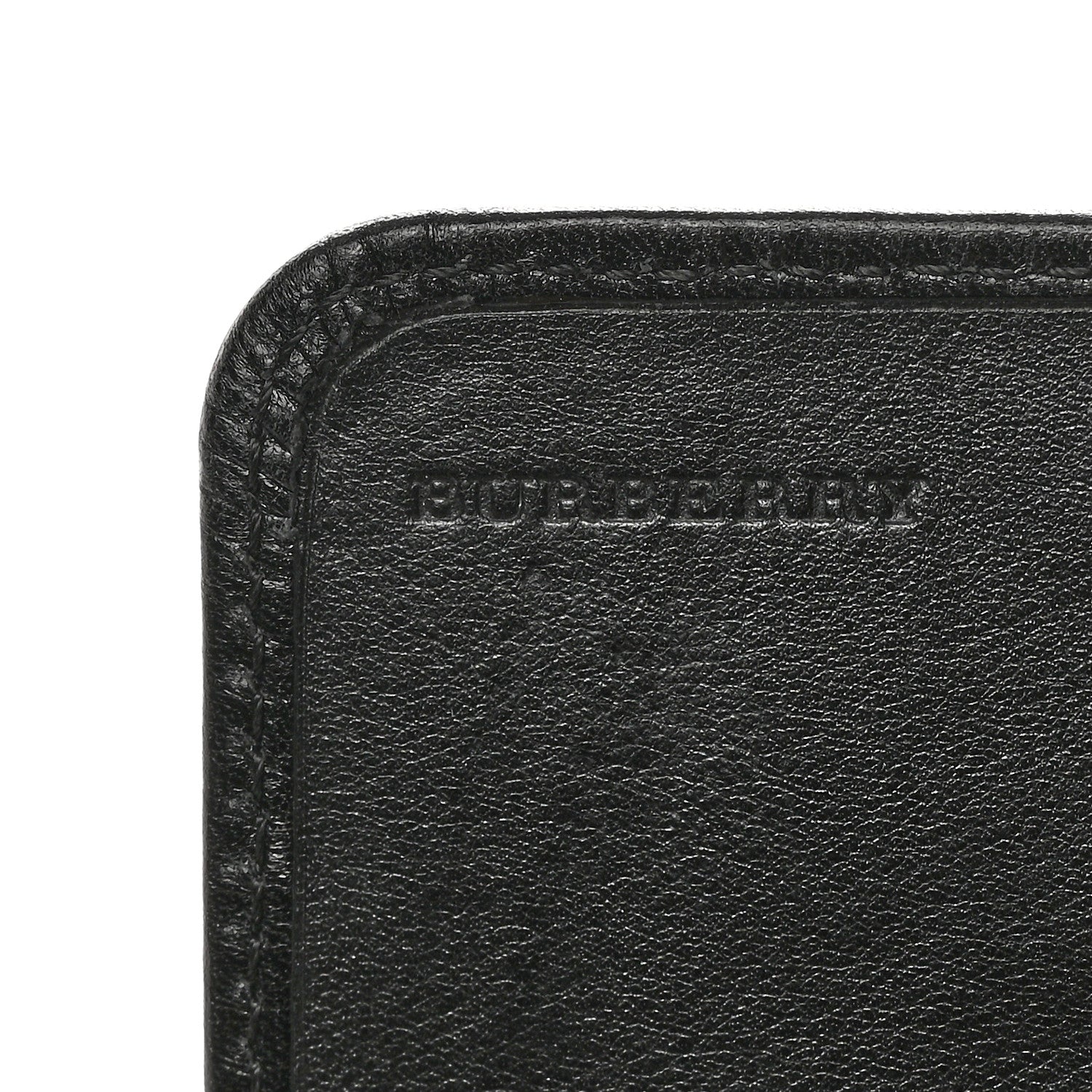 Burberry Bridle Calfskin House Check Medium Leighton Wallet Black 7 of 18