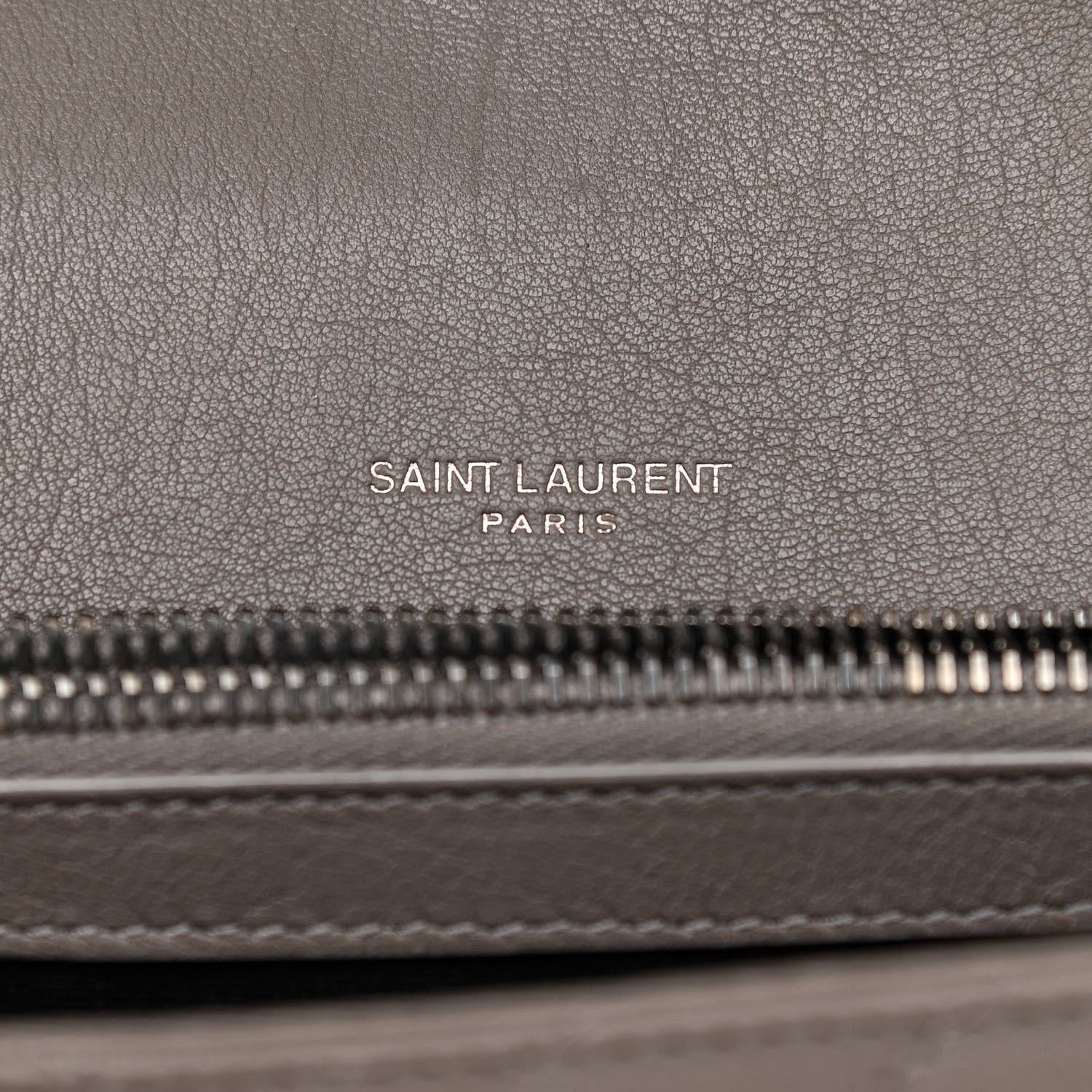 Saint Laurent Sheepskin Matelasse Chevron Monogram Medium College Bag Light Coal 6 of 14