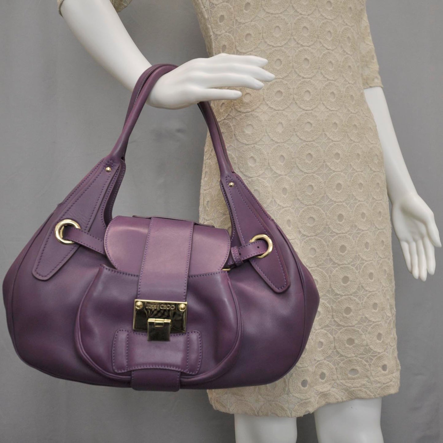 Leather Rhona Satchel Purple