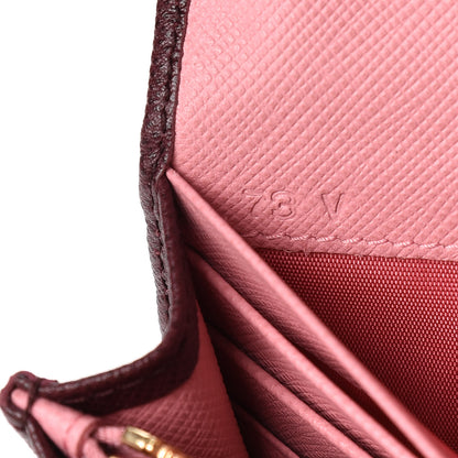 Prada Saffiano Colour Continental Flap Wallet Granato Petalo 8 of 11