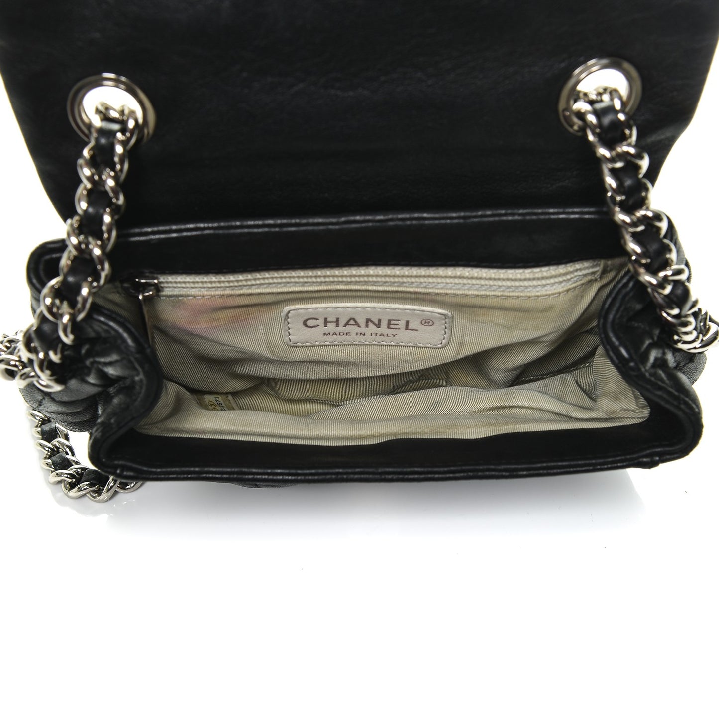 Washed Lambskin Mini Chain Around Messenger Black