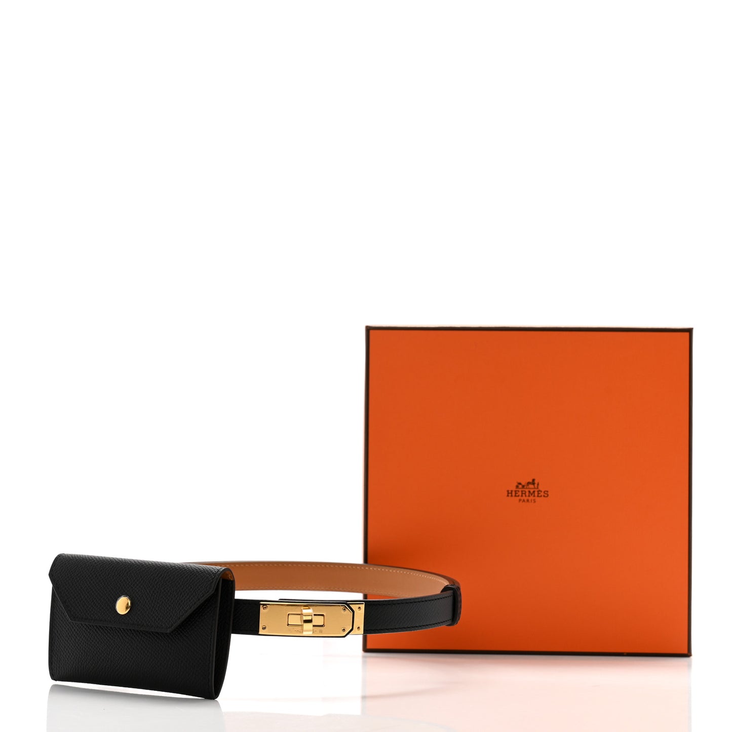 Epsom Kelly Pocket Belt Black