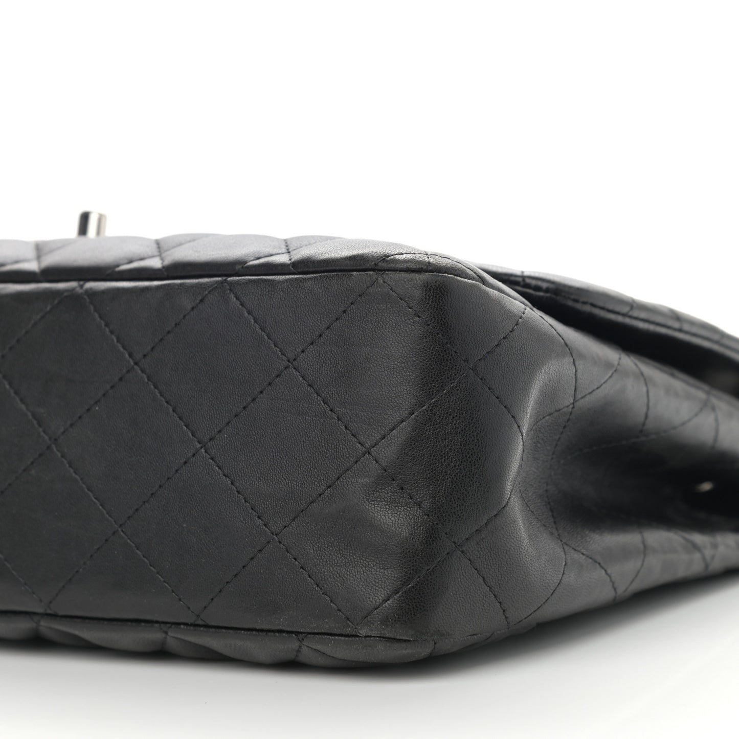 Lambskin Quilted Jumbo Single Flap Black