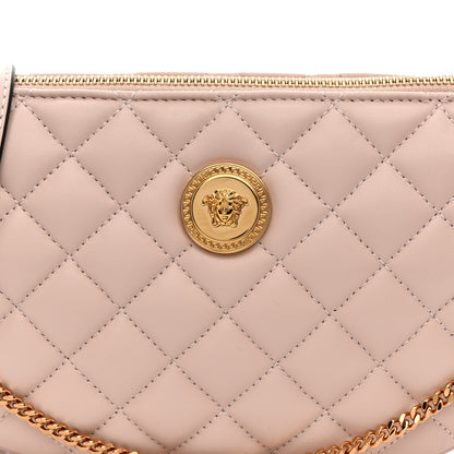 Versace Nappa Quilted La Medusa Half Moon Crossbody Light Pink 7 of 9