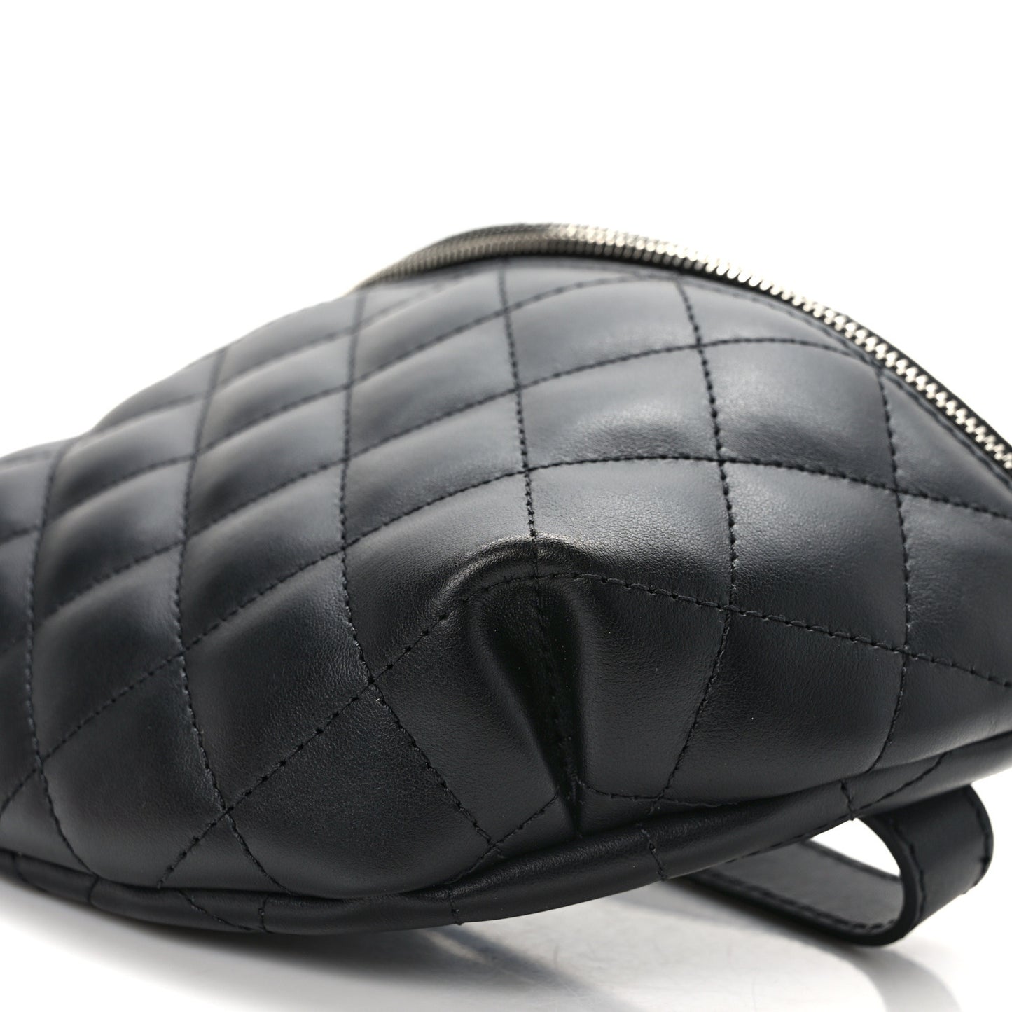 Calfskin Quilted Waist Belt Bag Black