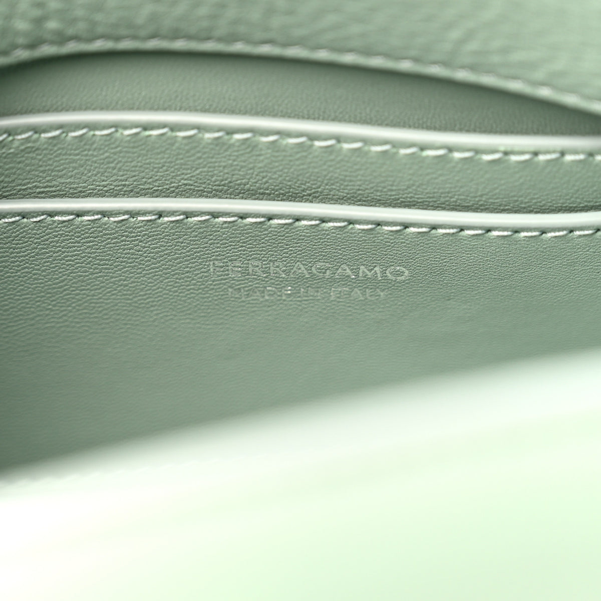 Calfskin Small Hug Pouch Aqua Green