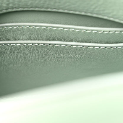 Salvatore Ferragamo Calfskin Small Hug Pouch Aqua Green 6 of 9