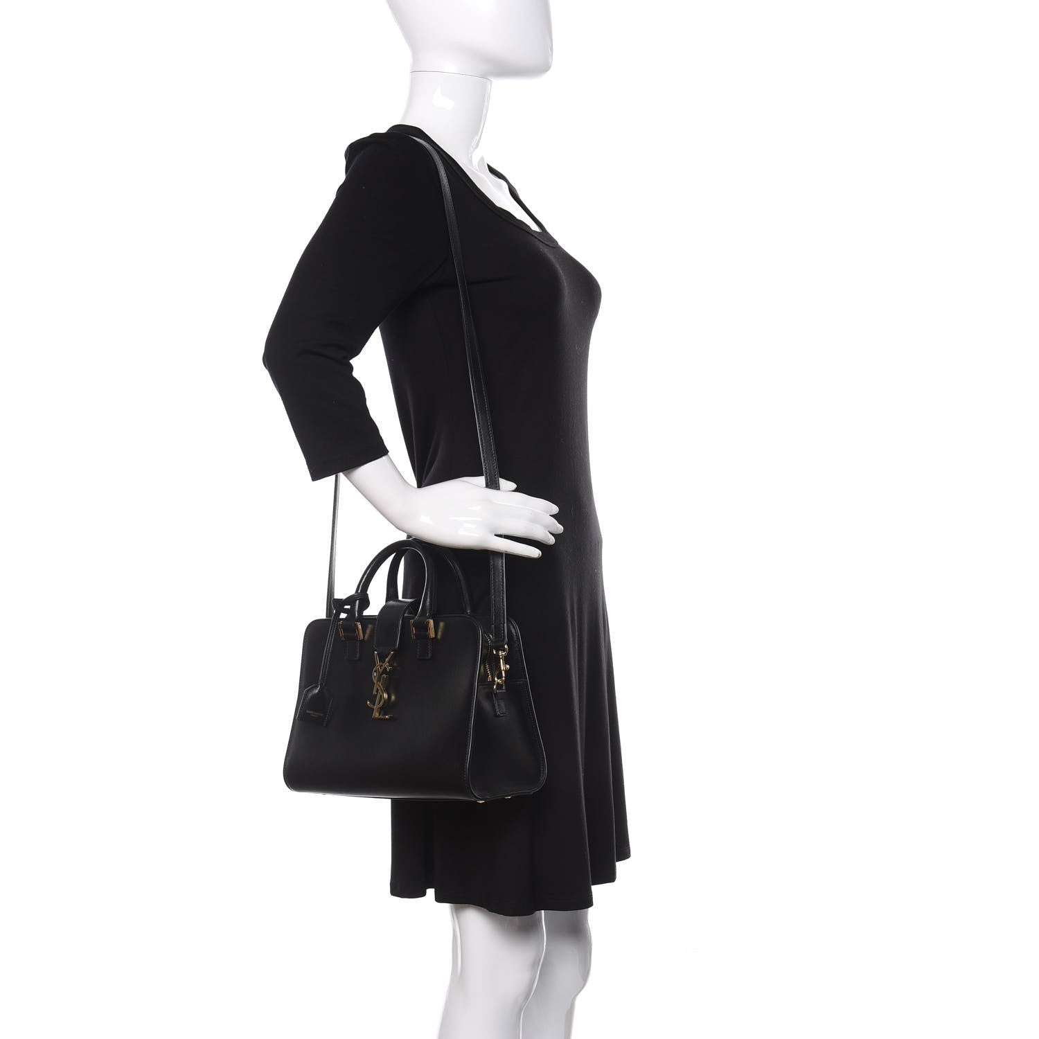 Saint Laurent Calfskin Monogram Baby Cabas Black 2 of 13