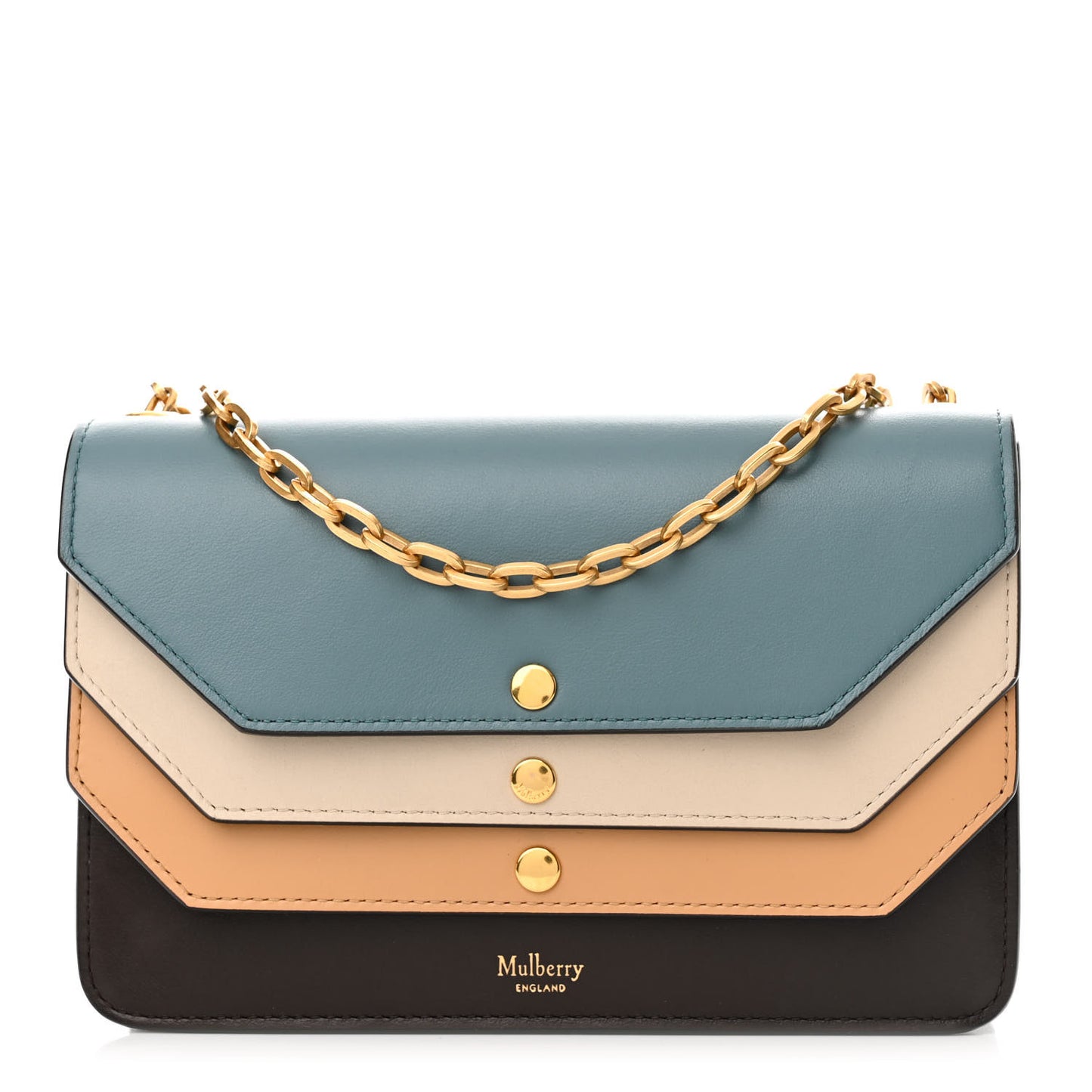 Smooth Calfskin Multiflap Chain Clutch Oxblood Multicolor