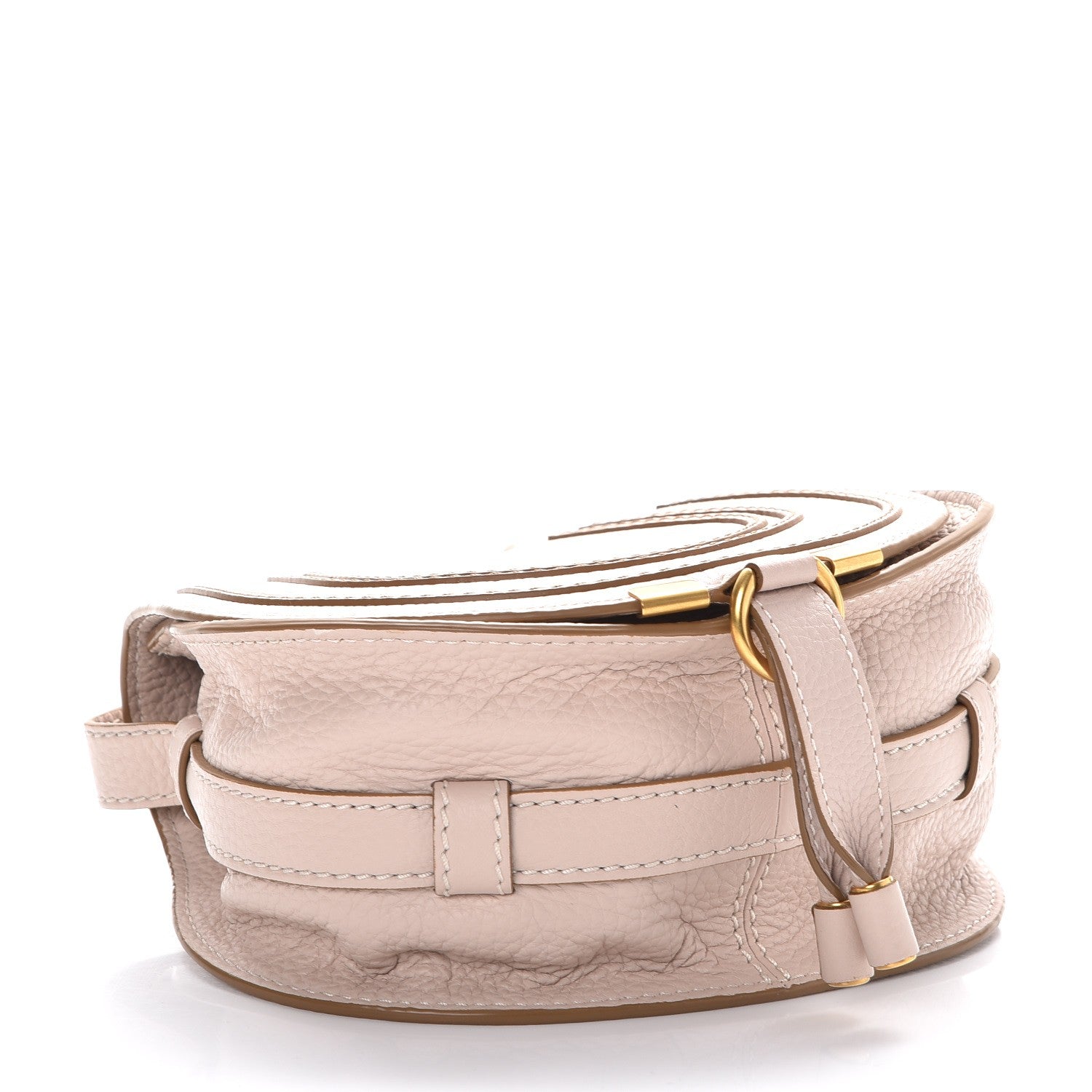 Chloe Calfskin Mini Marcie Round Crossbody Bag Abstract White 4 of 8