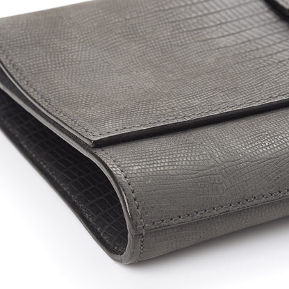 Saint Laurent Lizard Calfskin Embossed Classic Y Clutch Black 13 of 14