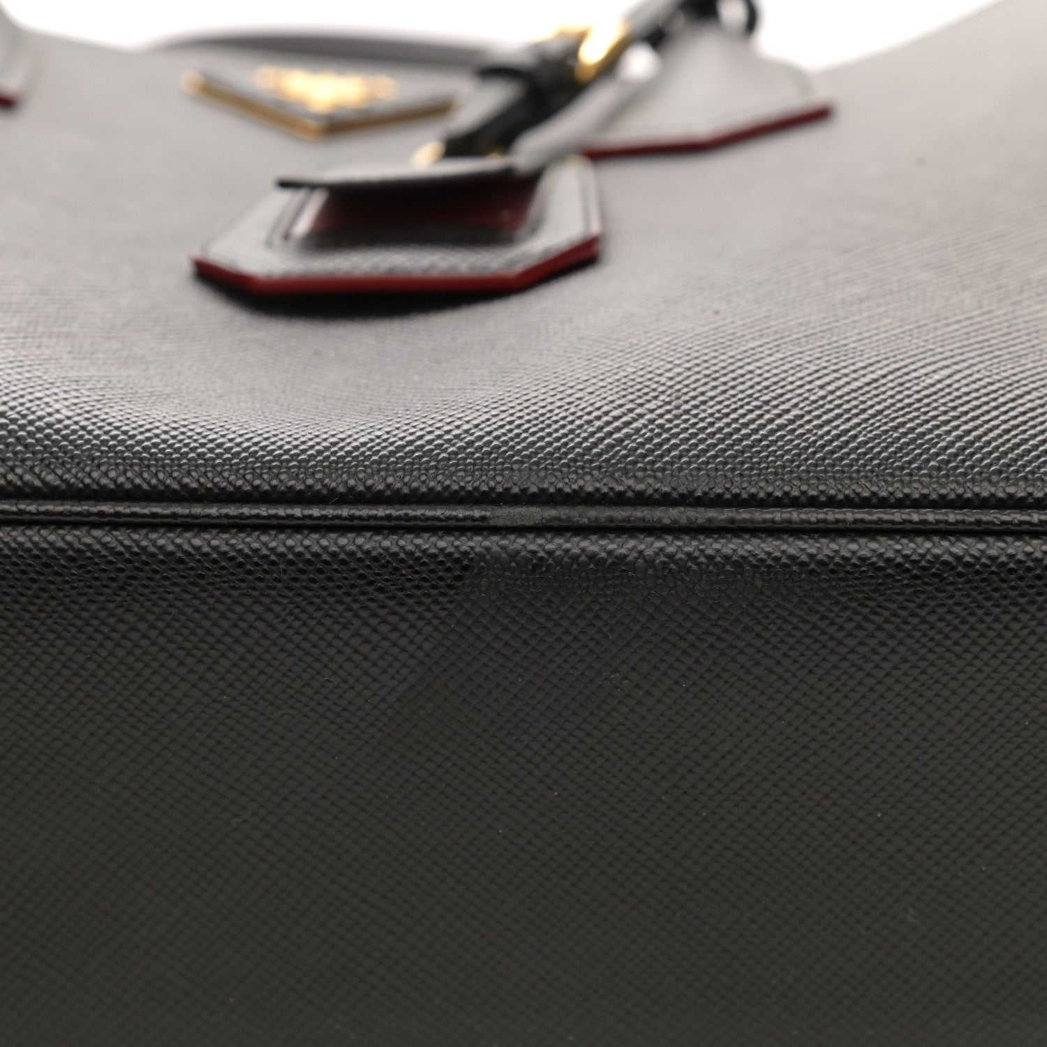 Prada Saffiano Cuir Small Double Bag Black Fuoco 14 of 16