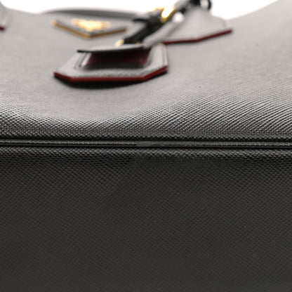 Prada Saffiano Cuir Small Double Bag Black Fuoco 14 of 16