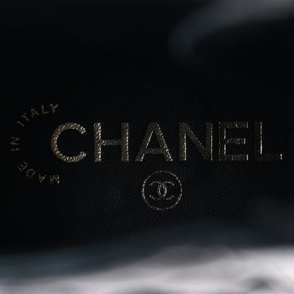 Chanel Shiny Lambskin Quilted Lace Up Combat Boots 39 Black 8 of 9