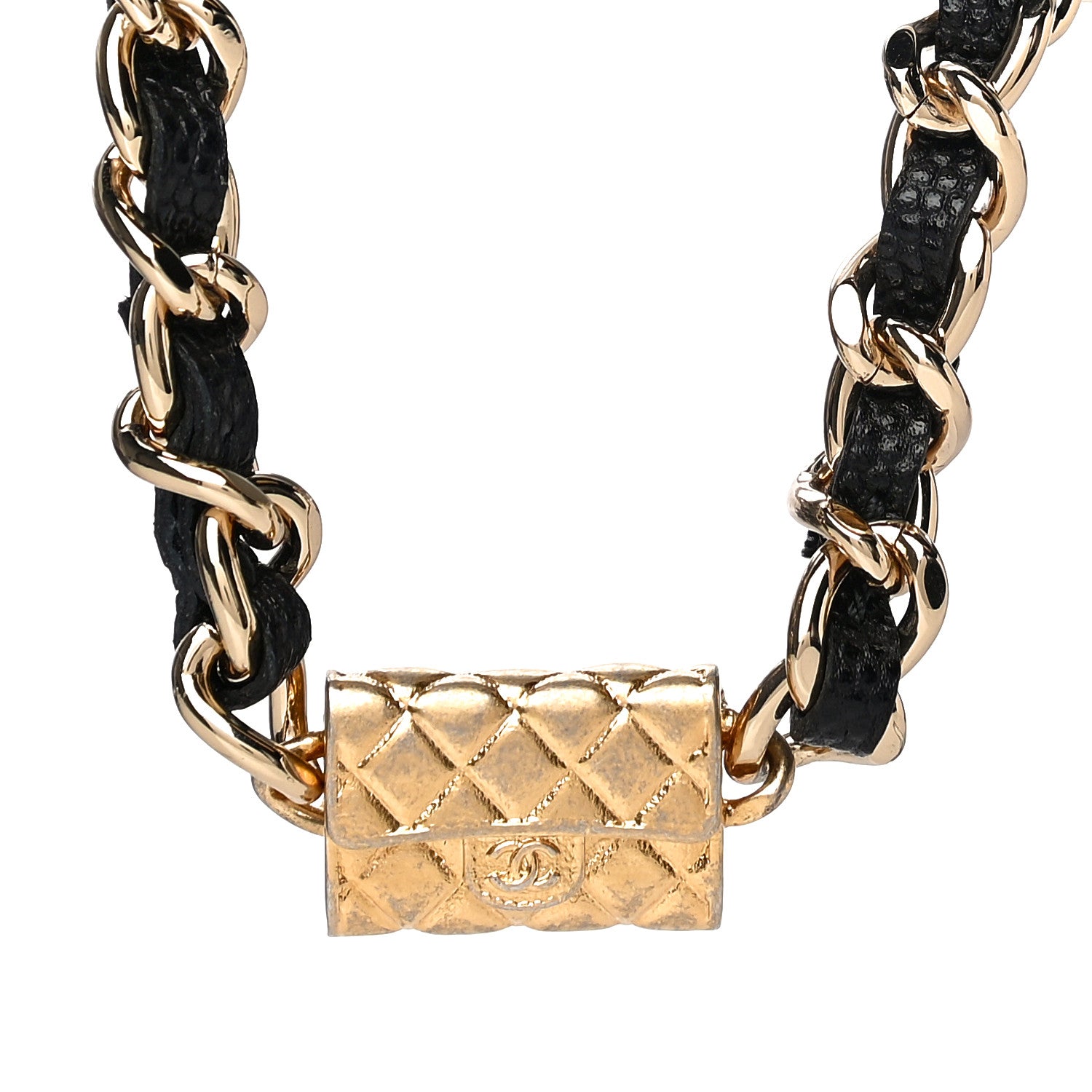 Chanel Caviar Quilted Wallet With Charms On Chain WOC Black 10 of 15