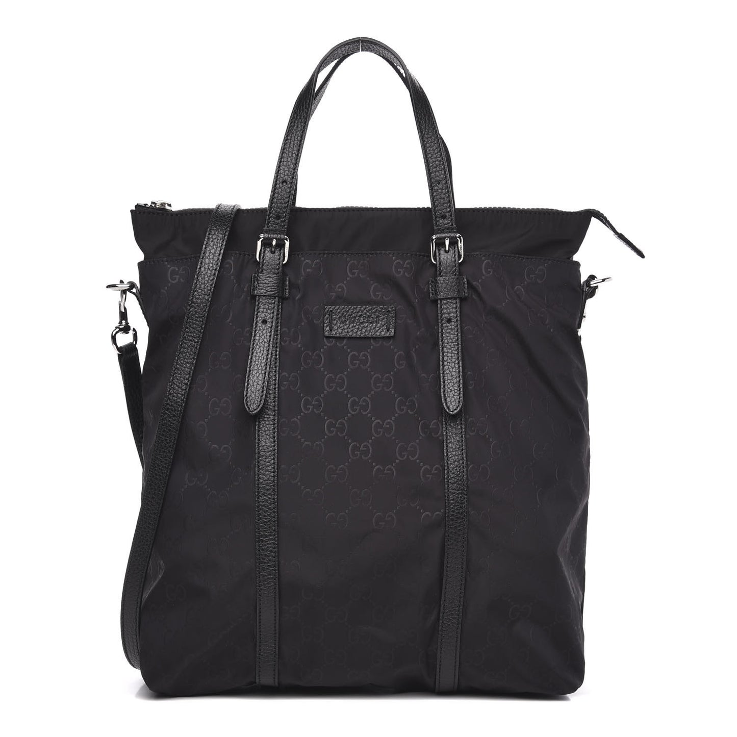 Nylon Monogram Medium Vertical Tote Black