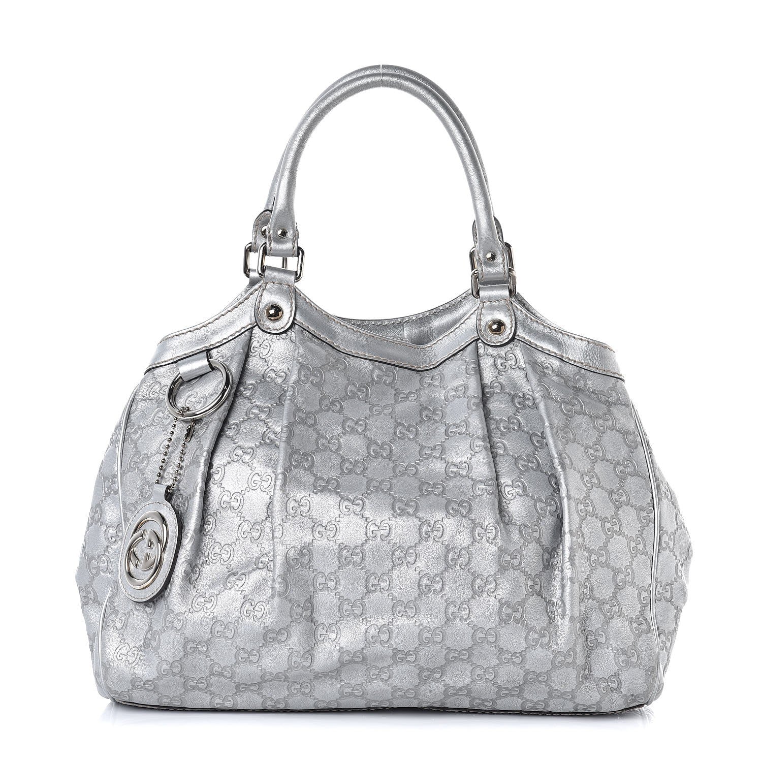 Gucci Guccissima Medium Sukey Tote Silver 1 of 17