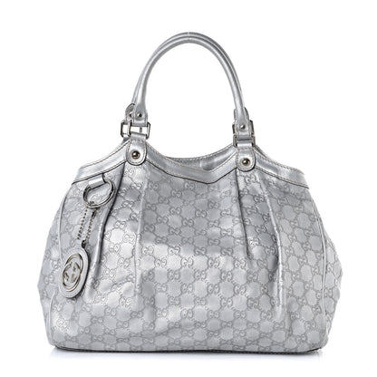 Gucci Guccissima Medium Sukey Tote Silver 1 of 17