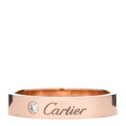 Cartier 18K Pink Gold Diamond 4mm C De Cartier Wedding Band Ring 57 8 1 of 4