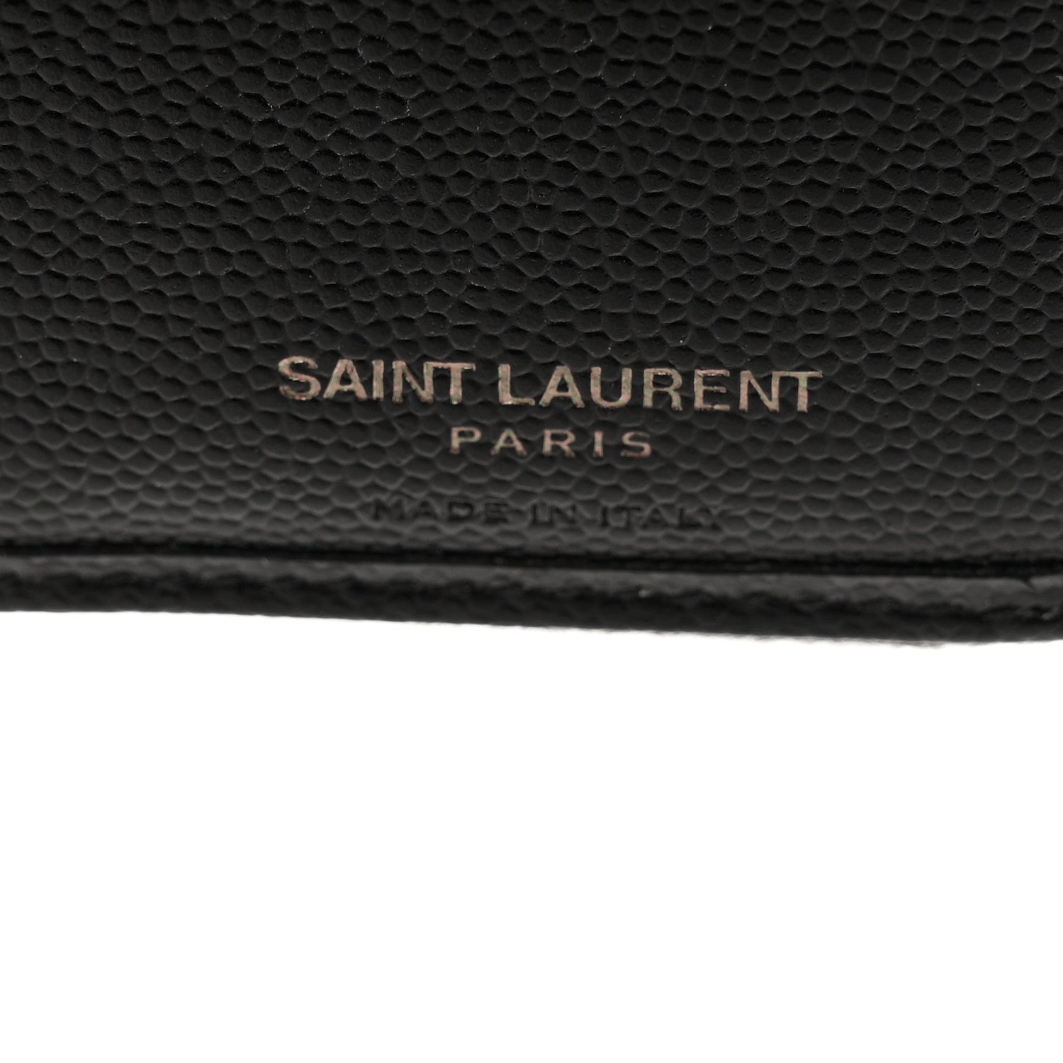 Saint Laurent Grain De Poudre Matelasse Chevron Monogram Monochrome Compact Zip Around Wallet Black 6 of 8