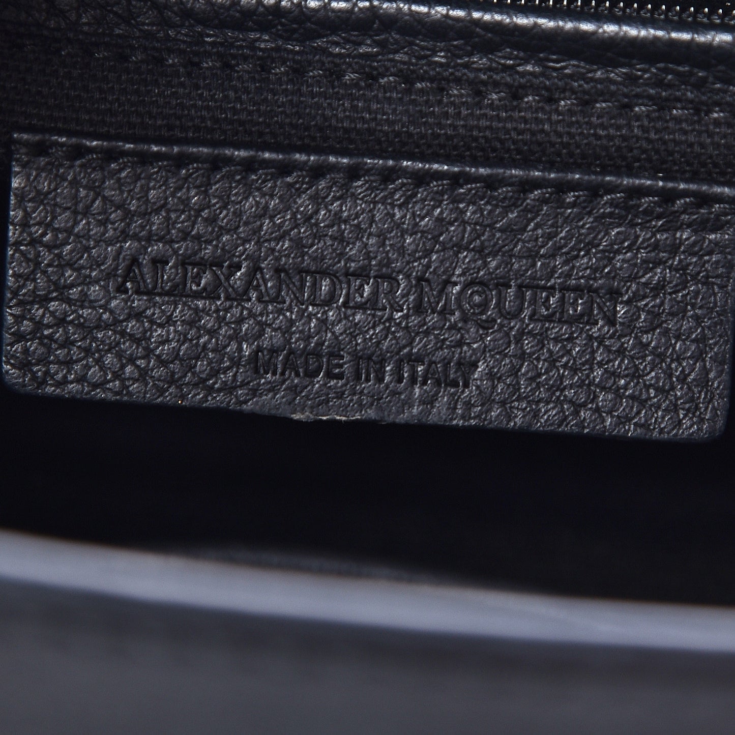 Pebbled Calfskin Mini Padlock Tote Black