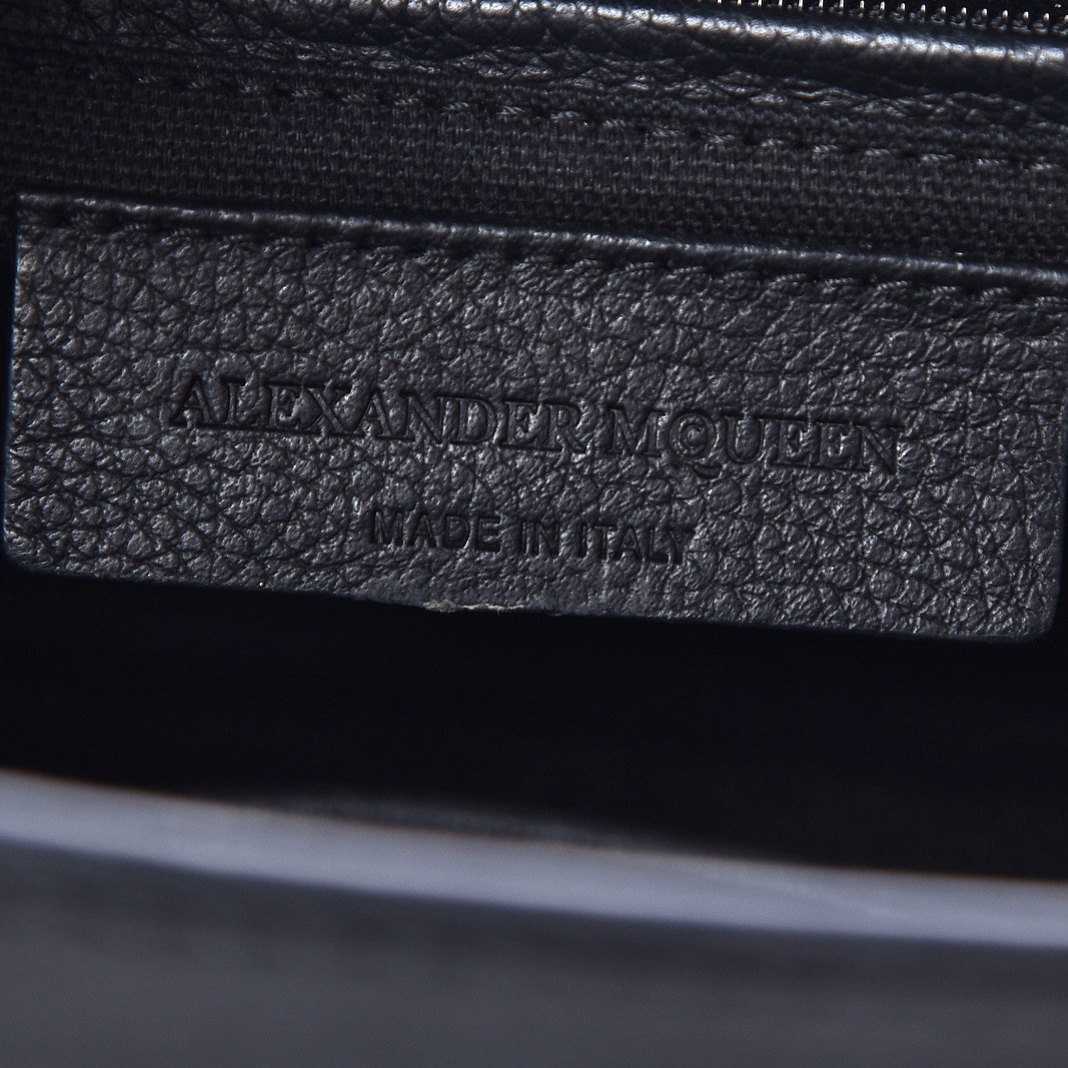 Alexander McQueen Pebbled Calfskin Mini Padlock Tote Black 8 of 9