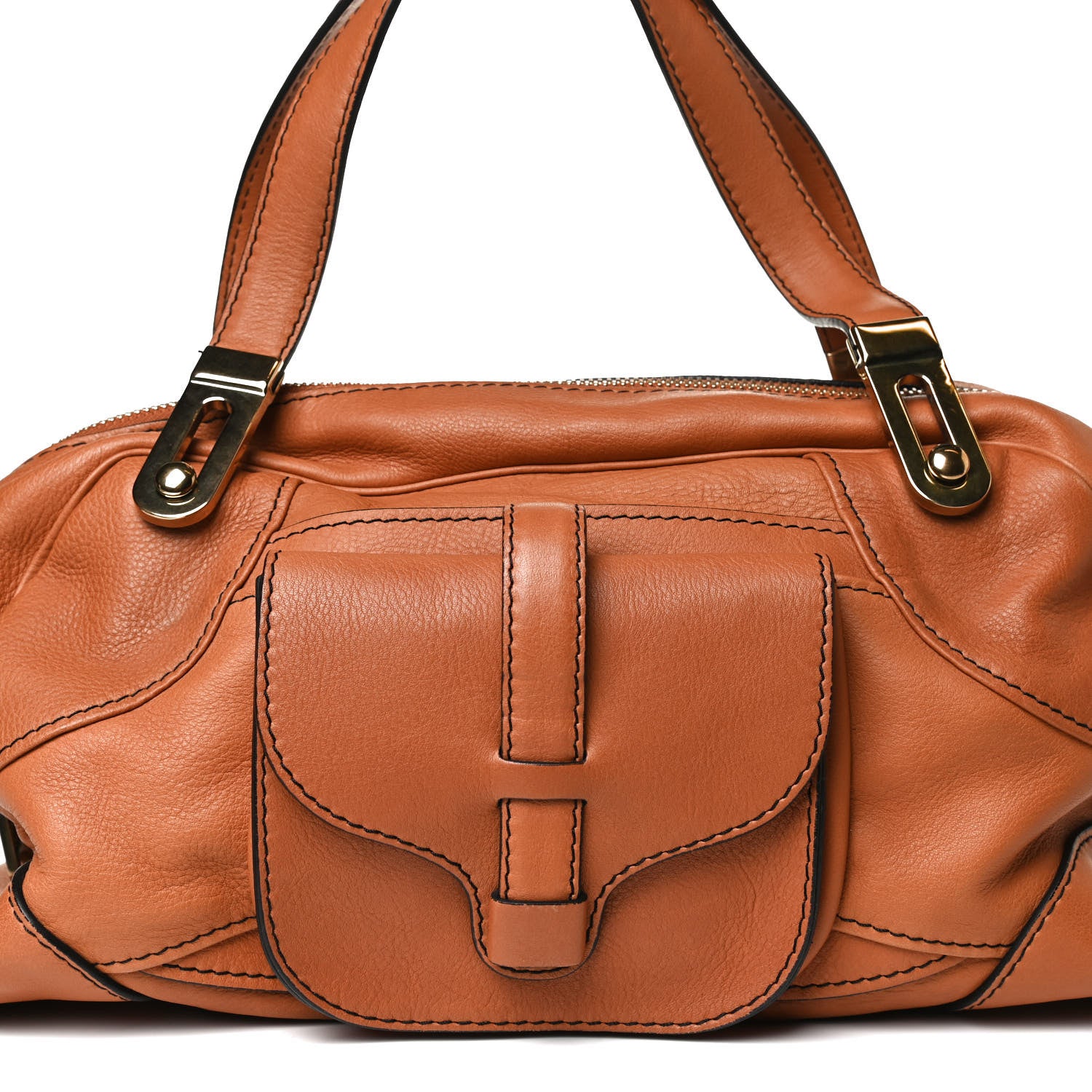 Chloe Calfskin Mary Satchel Brown 7 of 17
