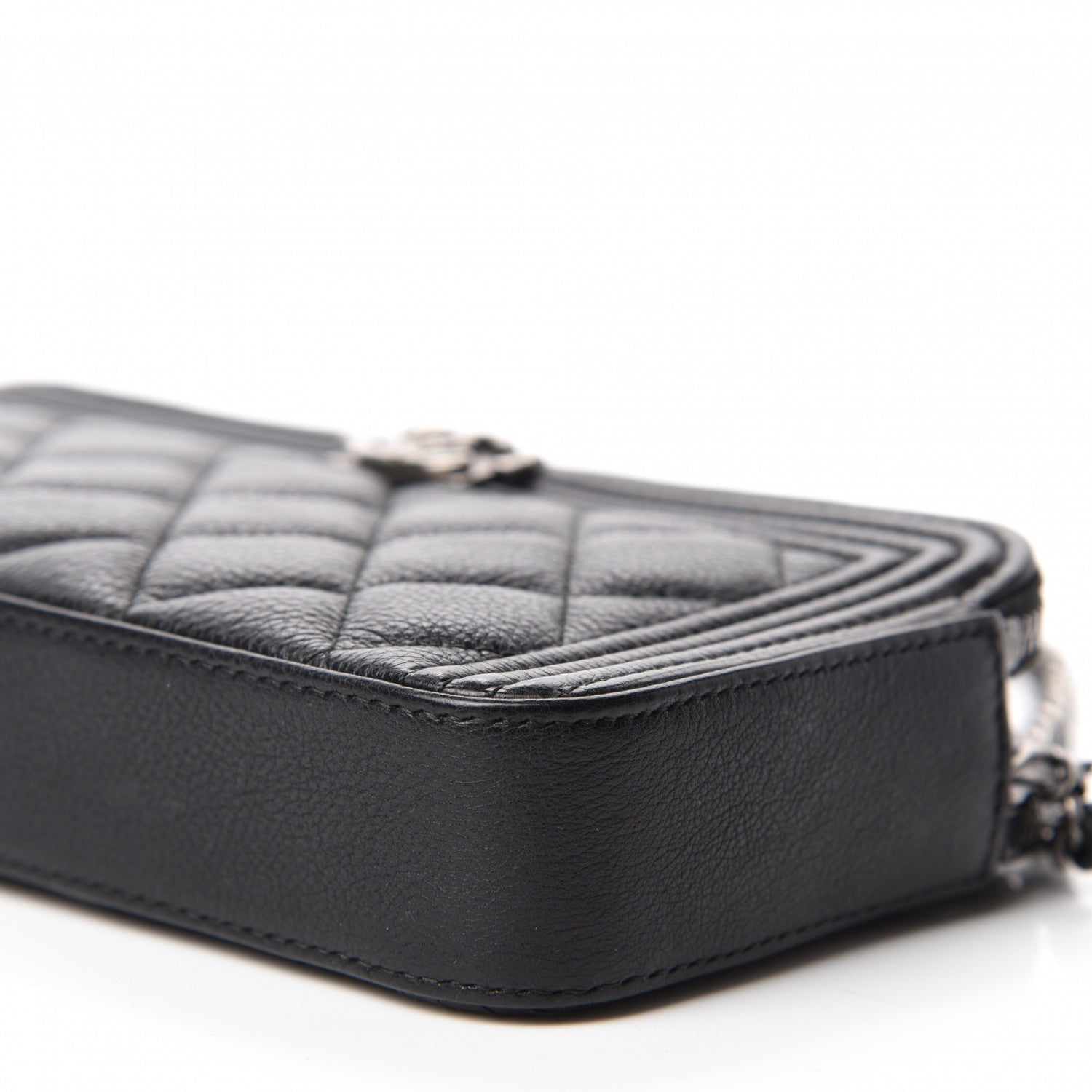Chanel Calfskin Quilted Small Boy Clutch With Chain Black 7 of 11