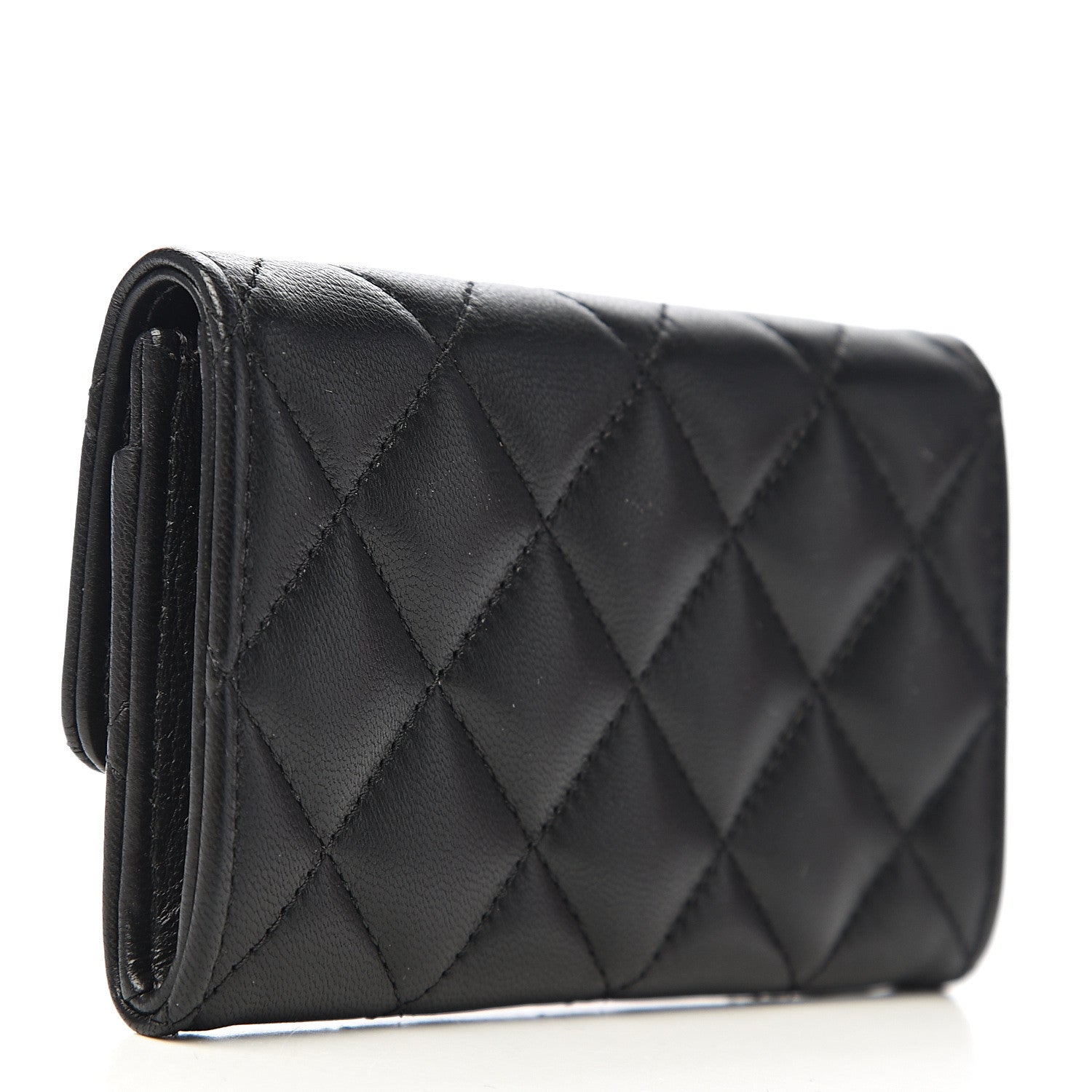 Chanel Lambskin Quilted Flap Card Holder Black 2 of 9