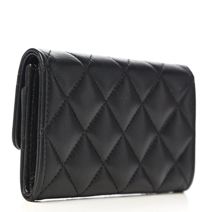 Chanel Lambskin Quilted Flap Card Holder Black 2 of 9