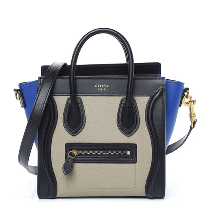 Celine Elephant Calfskin Nano Tri-Color Luggage Beige 1 of 23