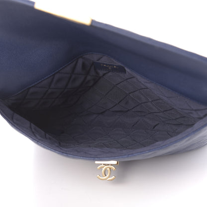 Chanel Caviar Quilted Medium Golden Class Pouch Navy 5 of 11