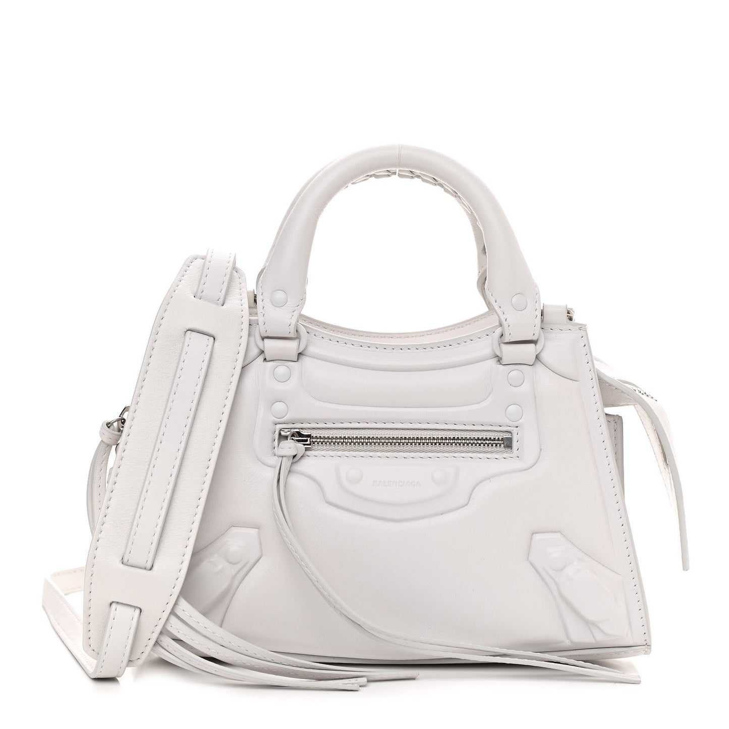 Cake Calfskin Tonal Hardware Mini Neo Classic City White