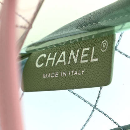 Chanel Lambskin PVC Quilted Medium Coco Splash Flap Blue Green 5 of 14