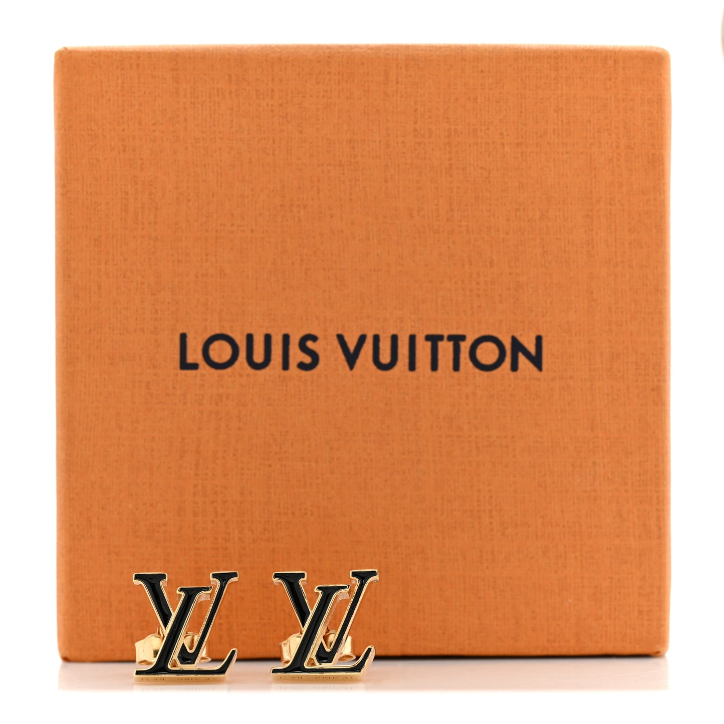 Metal Enamel LV Iconic Earrings Gold