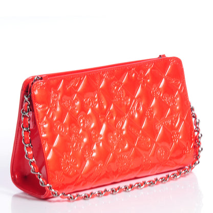 Chanel Patent Calfskin Lucky Symbols Pochette Coral 3 of 7